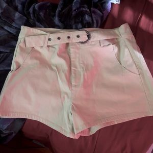 Y2K Khaki Shorts with Belt